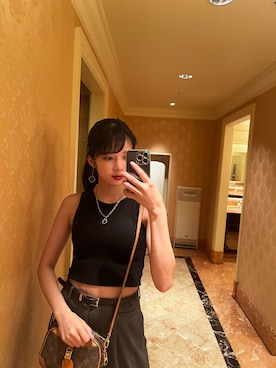「アイテム（タンクトップ）」を使った、SHIERI さん（レディース・165cm）の夏コーディネート