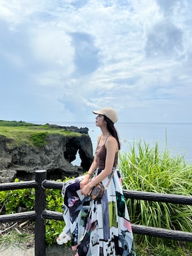 「HARE（ハレ）のアイテム」を使った、SHIERI さん（レディース・165cm）の夏コーディネート