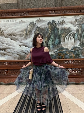 「アイテム（スカート）」を使った、SHIERI さん（レディース・165cm）の夏コーディネート