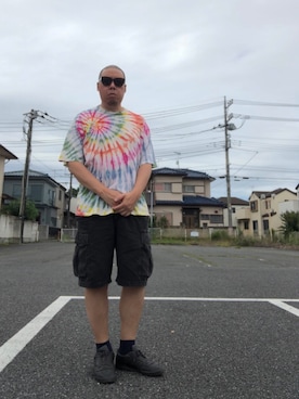 「FRUIT OF THE LOOM（フルーツオブザルーム）のアイテム」を使った、たろさん（メンズ・180cm）の夏コーディネート