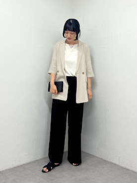 「GALLARDAGALANTE（ガリャルダガランテ）のナローコードチョーカー（ネックレス）」を使った、@gg_mizukizuさん（レディース・168cm）の春コーディネート