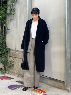 「アイテム（ファッション雑貨）」を使った、大久保水綺さん（レディース・167cm）の秋コーディネート