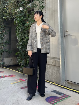 「アイテム（チョーカー）」を使った、大久保水綺さん（レディース・167cm）の冬コーディネート