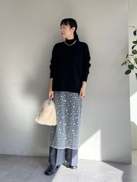 「アイテム（チョーカー）」を使った、大久保水綺さん（レディース・167cm）の秋コーディネート