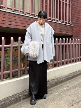 「アイテム（その他アウター、グレー系）」を使った、大久保水綺さん（レディース・167cm）の秋コーディネート