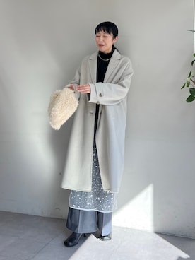 「アイテム（チョーカー）」を使った、大久保水綺さん（レディース・167cm）の冬コーディネート