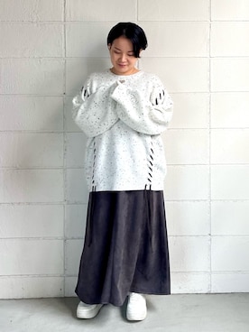 「アイテム（スカート）」を使った、minaさん（レディース・146cm・30代）の秋コーディネート