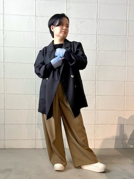 「アイテム（テーラードジャケット）」を使った、minaさん（レディース・146cm・30代）の秋コーディネート