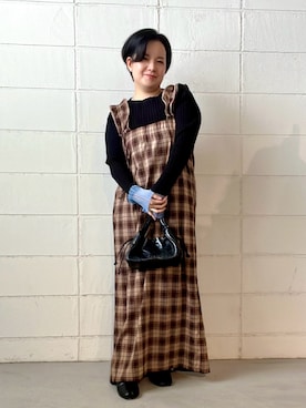 「アイテム（ワンピース/ドレス）」を使った、minaさん（レディース・146cm・30代）の秋コーディネート