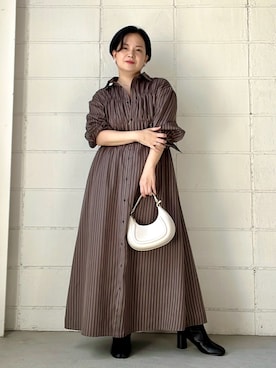 「アイテム（ワンピース/ドレス）」を使った、minaさん（レディース・146cm・30代）の秋コーディネート