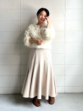 「アイテム（カーディガン/ボレロ）」を使った、minaさん（レディース・146cm・30代）の秋コーディネート