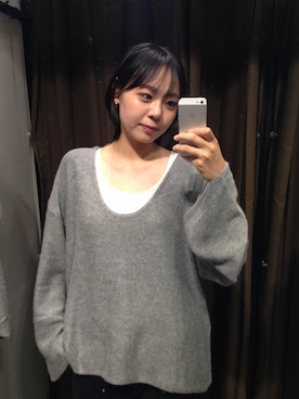 「ZARA（ザラ）のアイテム（ニット/セーター、グレー系）」を使った、 まひろさん（レディース・168cm）の秋コーディネート