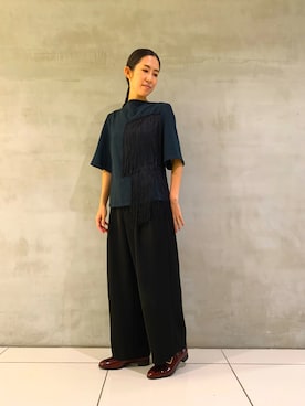 「モンクストラップシューズ」｜HIMIKO　横浜高島屋店さん（レディース・163cm）の秋コーディネート