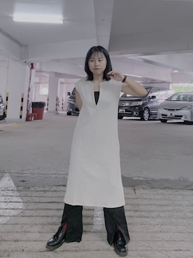 「通勤穿搭」｜「アイテム（ブーツ）」を使った、szehangzzさん（レディース・158cm）の秋コーディネート