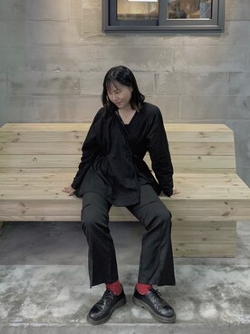 「red」｜「アイテム（ブーツ）」を使った、szehangzzさん（レディース・158cm）の秋コーディネート
