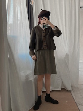 「shorts」｜「アイテム（ジャケット/アウター）」を使った、0722.amさん（レディース・160cm）の冬コーディネート