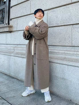 「Coming soon…」｜「アイテム（ステンカラーコート）」を使った、FUMITO HOSOYAさん（メンズ・163cm）の冬コーディネート