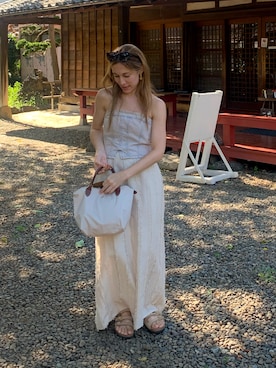 「アイテム（チューブトップ）」を使った、shannaasさん（レディース・158cm）の夏コーディネート