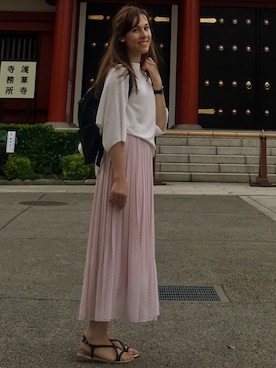 「UNIQLO（ユニクロ）のアイテム（スカート）」を使った、Sharii_closetさん（レディース・158cm）の秋コーディネート