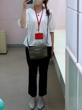 「UNIQLO（ユニクロ）のアイテム（裤子、ブルー系）」を使った、Sharii_closetさん（レディース・158cm）の秋コーディネート