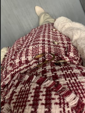 「RESEXXY（リゼクシー）のフリンジツイードミニワンピース（连衣裙、レッド系）」を使った、Sharii_closetさん（レディース・158cm）の秋コーディネート