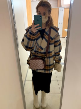 「w closet（ダブルクローゼット）のアイテム（夹克/外套、その他）」を使った、Sharii_closetさん（レディース・158cm）の秋コーディネート