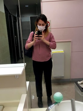 「UNIQLO（ユニクロ）のアイテム（裤子、ブルー系）」を使った、Sharii_closetさん（レディース・158cm）の秋コーディネート