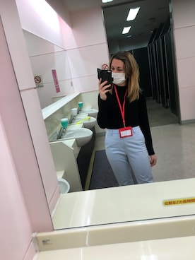 「UNIQLO（ユニクロ）のアイテム（裤子、ブルー系）」を使った、Sharii_closetさん（レディース・158cm）の秋コーディネート