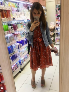 「ASTORIA ODIER（アストリアオディール）のアイテム（连衣裙/礼服裙、レッド系）」を使った、Sharii_closetさん（レディース・158cm）の秋コーディネート