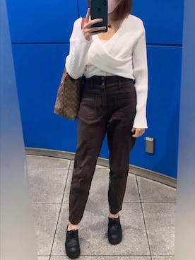 「mystic（ミスティック）のアイテム（裤子、ブラウン系）」を使った、Sharii_closetさん（レディース・158cm）の秋コーディネート
