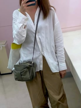 「earth music&ecology（アースミュージックアンドエコロジー）のアイテム（上衣、ホワイト系）」を使った、Sharii_closetさん（レディース・158cm）の秋コーディネート