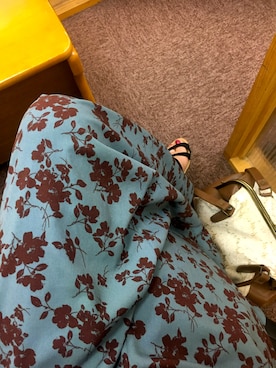 「LOWRYS FARM（ローリーズファーム）のアイテム（裙子、ブルー系）」を使った、Sharii_closetさん（レディース・158cm）の秋コーディネート