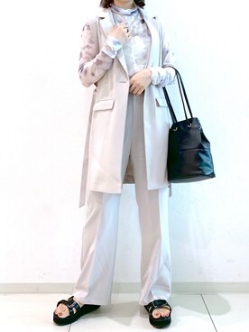 「PBLIM（ページボーイリム）の【PAGEBOYLIM】シアータートルインナー（Tシャツ/カットソー）」を使った、MATSUさん（レディース・158cm）の夏コーディネート