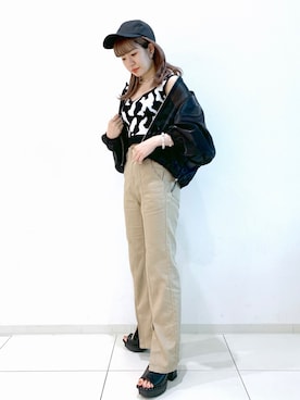 「PAGEBOY（ページボーイ）の【CORE】カウガラビスチェ（その他トップス）」を使った、MATSUさん（レディース・158cm）の夏コーディネート