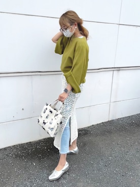 「FREAK'S STORE（フリークスストア）のアイテム（バレエシューズ）」を使った、𝒋𝒏𝒊𝒊𝒊𝒎さん（レディース・151cm）の春コーディネート