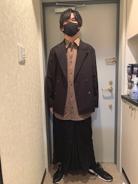「remer（リメール）のアイテム（テーラードジャケット）」を使った、しーたさん（メンズ・173cm）の冬コーディネート