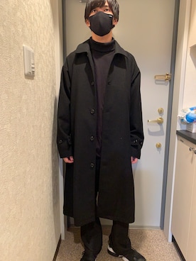 「SITRY（シトリー）のアイテム（チェスターコート）」を使った、しーたさん（メンズ・173cm）の冬コーディネート