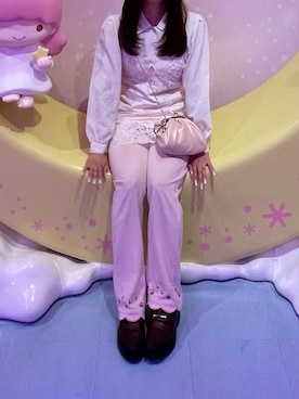 「アイテム（その他、ピンク系）」を使った、りぽんさん（レディース・157cm）の夏コーディネート