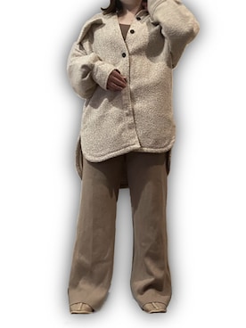 「H&M（エイチ・アンド・エム）のアイテム（ミリタリージャケット）」を使った、momoさん（レディース・158cm）の冬コーディネート