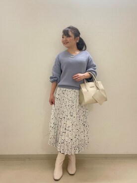 「ニットアップ」｜Kamamiさん（レディース・148cm）の冬コーディネート