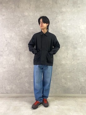 「Snow Peak（スノーピーク）のアイテム」を使った、柳田倫太郎さん（メンズ・174cm）の春コーディネート