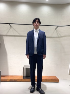 「URBAN RESEARCH DOORS（アーバンリサーチドアーズ）のLIFE STYLE TAILOR　4WAYストレッチツイルコンフォータブルジャケット（その他アウター、ブルー系）」を使った、柳田倫太郎さん（メンズ・174cm）の夏コーディネート