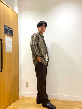 「季節の変わり目羽織コーデ」｜柳田倫太郎さん（メンズ・174cm）の秋コーディネート