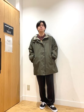 「Barbour（バブアー）の『別注』Barbour　HOODED COAT（その他アウター）」を使った、柳田倫太郎さん（メンズ・174cm）の秋コーディネート