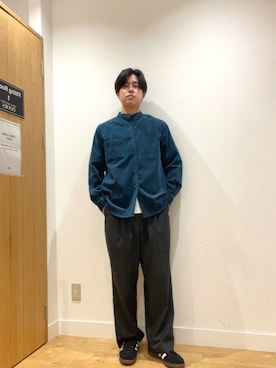 「秋のシャツ着こなし術」｜「アイテム（シューズ）」を使った、柳田倫太郎さん（メンズ・174cm）の秋コーディネート