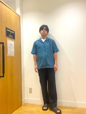 「MERRELL（メレル）のアイテム（サンダル）」を使った、柳田倫太郎さん（メンズ・174cm）の夏コーディネート