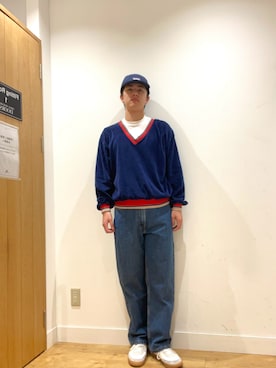 「トレンド秋素材コーデ」｜「アイテム（帽子）」を使った、柳田倫太郎さん（メンズ・174cm）の秋コーディネート