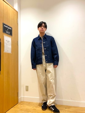 「FORK&SPOON（フォークアンドスプーン）のFORK&SPOON　JFデニムジャケット（デニムジャケット）」を使った、柳田倫太郎さん（メンズ・174cm・20代）の秋コーディネート