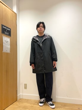 「Lee（リー）のアイテム（パンツ）」を使った、柳田倫太郎さん（メンズ・174cm）の冬コーディネート