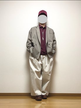 「アイテム（テーラードジャケット）」を使った、Lok1さん（メンズ・168cm）の秋コーディネート